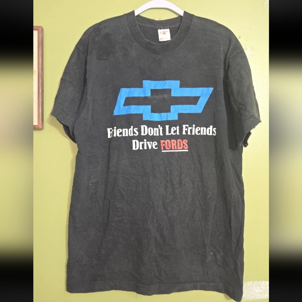 VTG Y2K CHEVY TRUCK PROMO Black Graphic T-Shirt